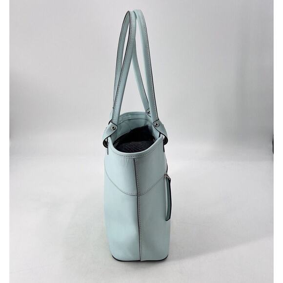 Dooney & Bourke Mint Green Vachetta Leather Beacon Zip Tote Handbag Purse - Picture 5 of 16